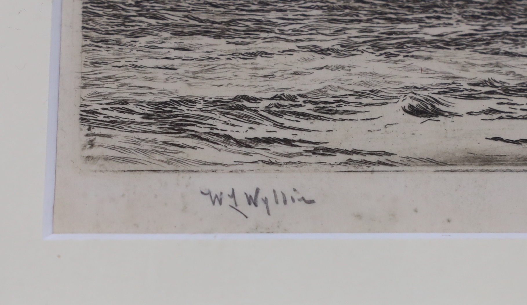 William Lionel Wyllie RA (1851-1931), etching, ‘A Fair Wind and an Ebb Tide’, signed in pencil, inscribed gallery label verso, 16 x 34cm